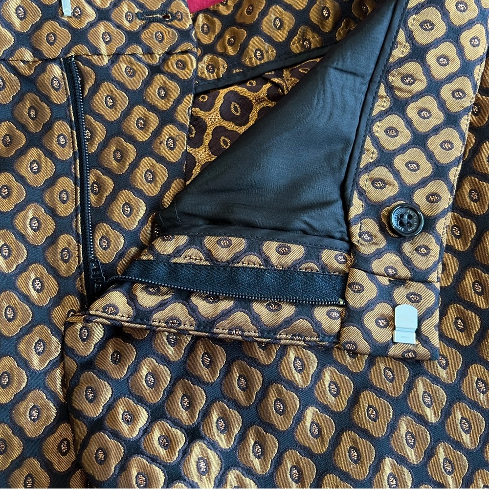 Geometric Patterned Brown Pants - image 2